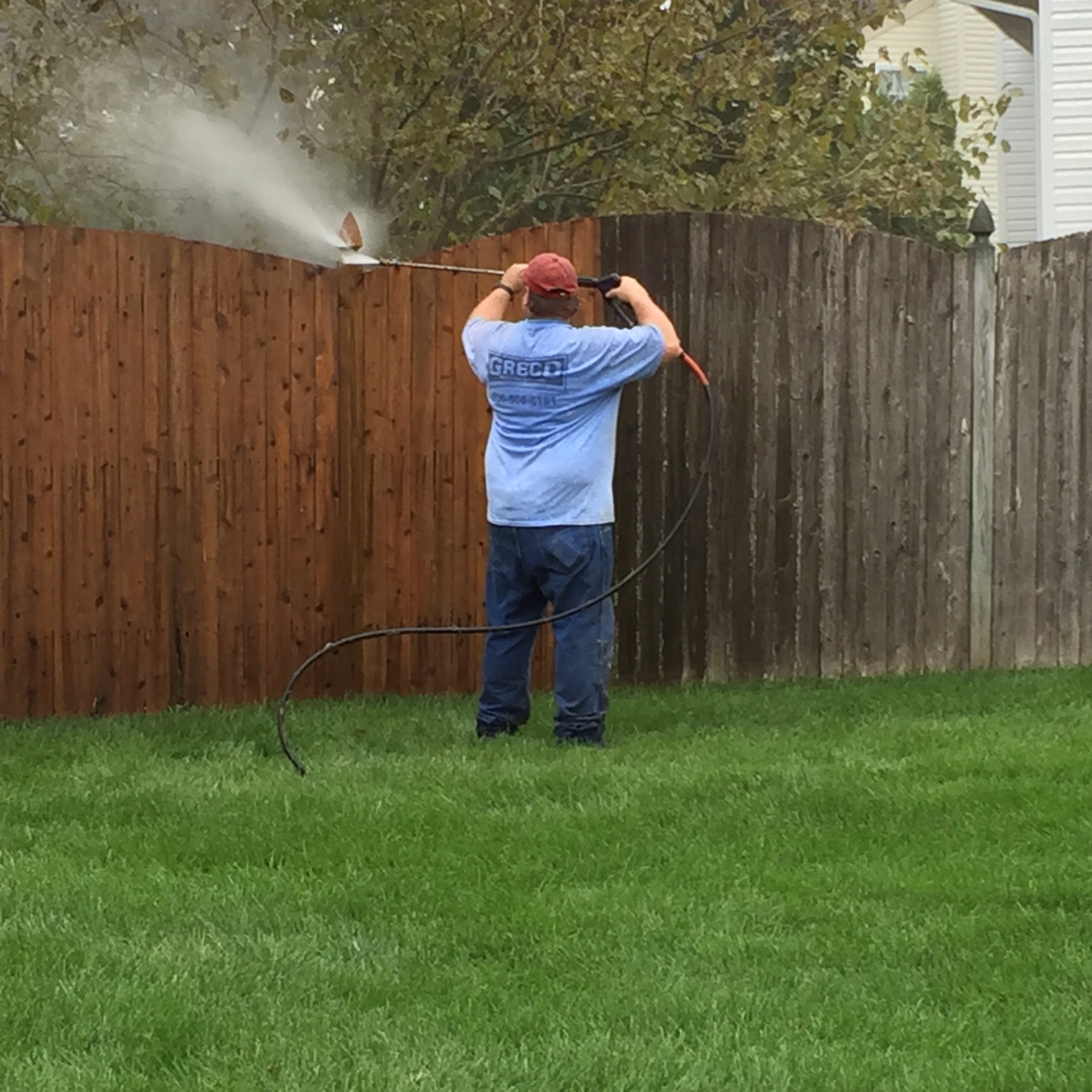 Pressure Washing and Power Washing a Wood Fence in Cherry Hill New Jersey